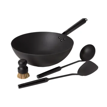 Ensemble wok Satake en acier carbone - 4 pièces - Satake