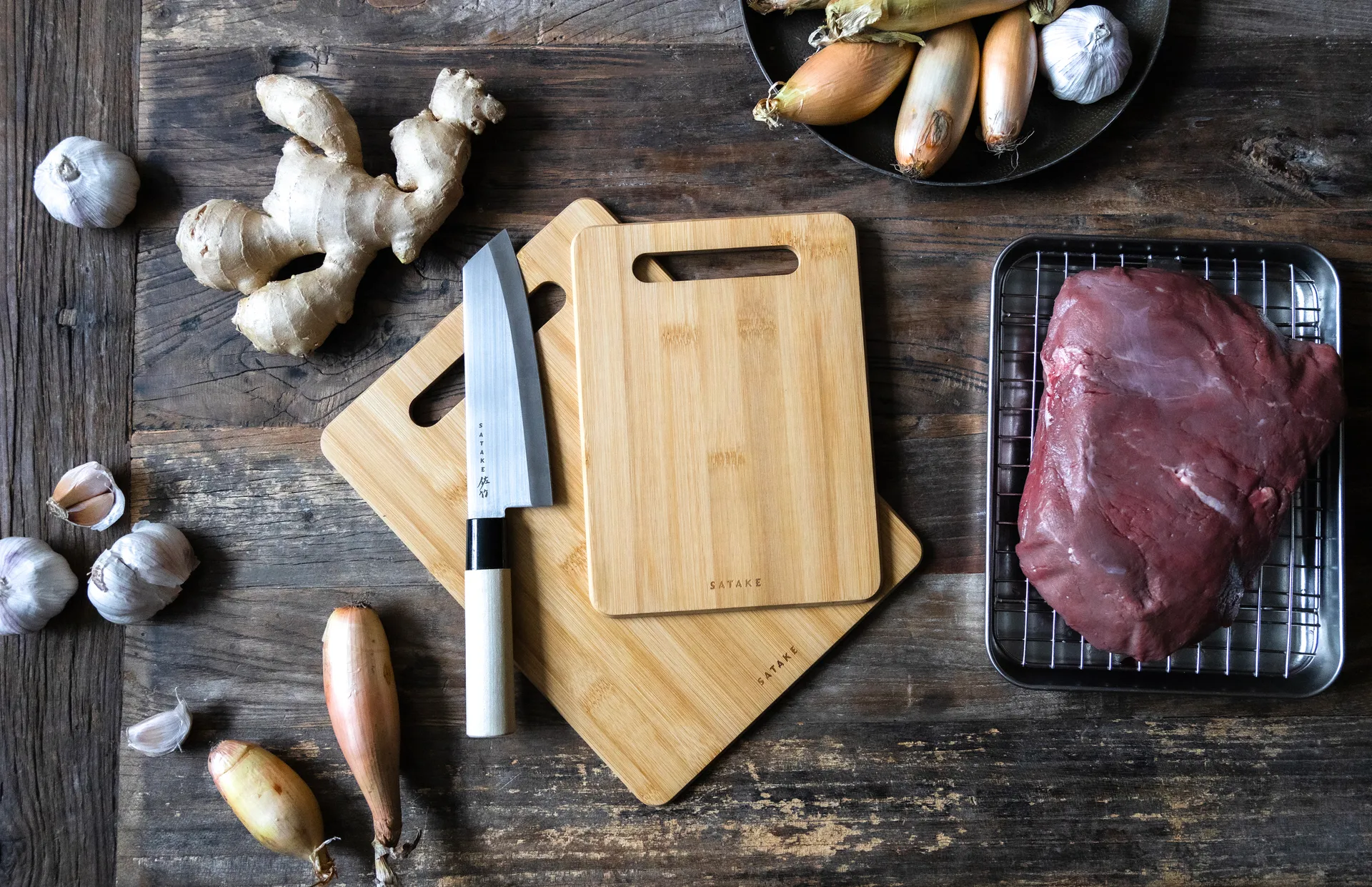 Planche à découper Satake, Bambou, 2 pièces Satake