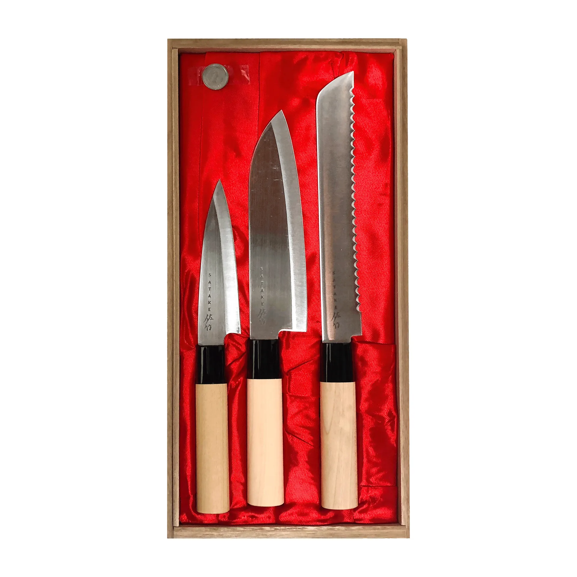 Set de couteaux Satake Houcho 3 pièces, Hi Carbon Steel Satake