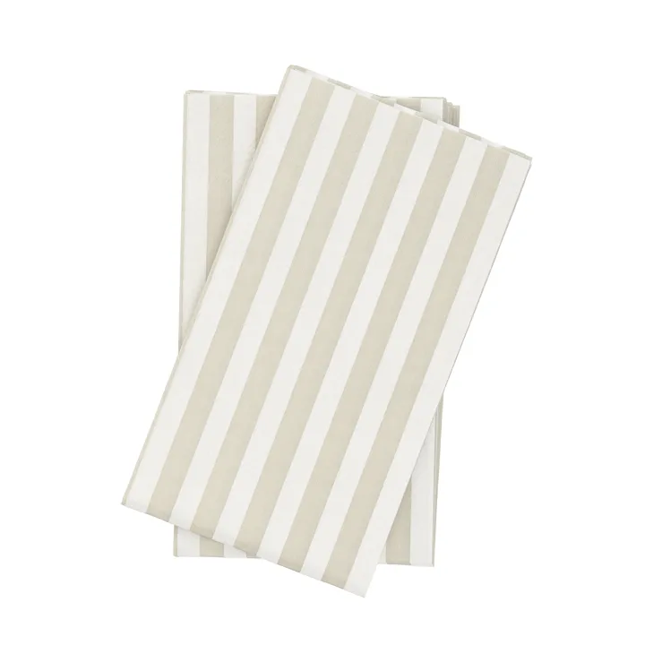 Bold Stripe serviette en papier - Blanc-beige, lot de 15, 33x40 cm - Scandi Essentials