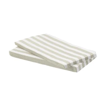 Bold Stripe serviette en papier - Blanc-beige, lot de 15, 33x40 cm - Scandi Essentials