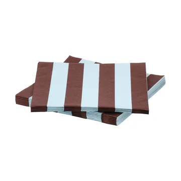 Bold Stripe serviette en papier - Rouge vin-bleu, lot de 20, 33x33 cm - Scandi Essentials