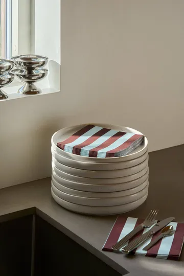 Bold Stripe serviette en papier - Rouge vin-bleu, lot de 20, 33x33 cm - Scandi Essentials