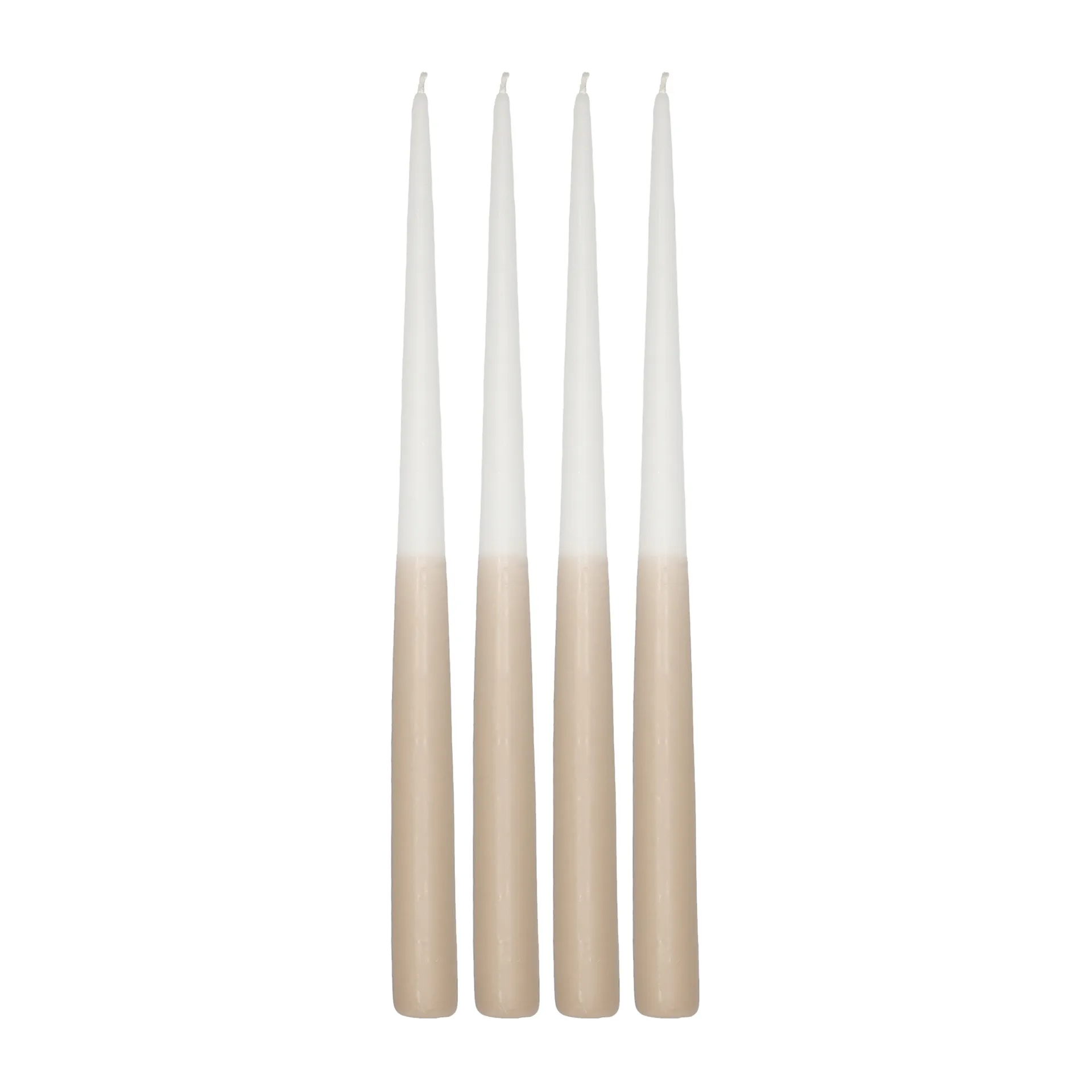 Bougie antique Affinity bicolore 32 cm, lot de 4, Blanc-sable Scandi Essentials