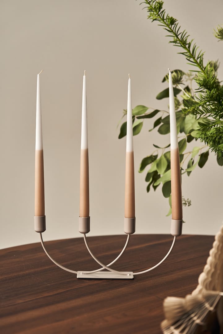 Bougie antique Affinity bicolore 32 cm, lot de 4, Blanc-sable Scandi Essentials