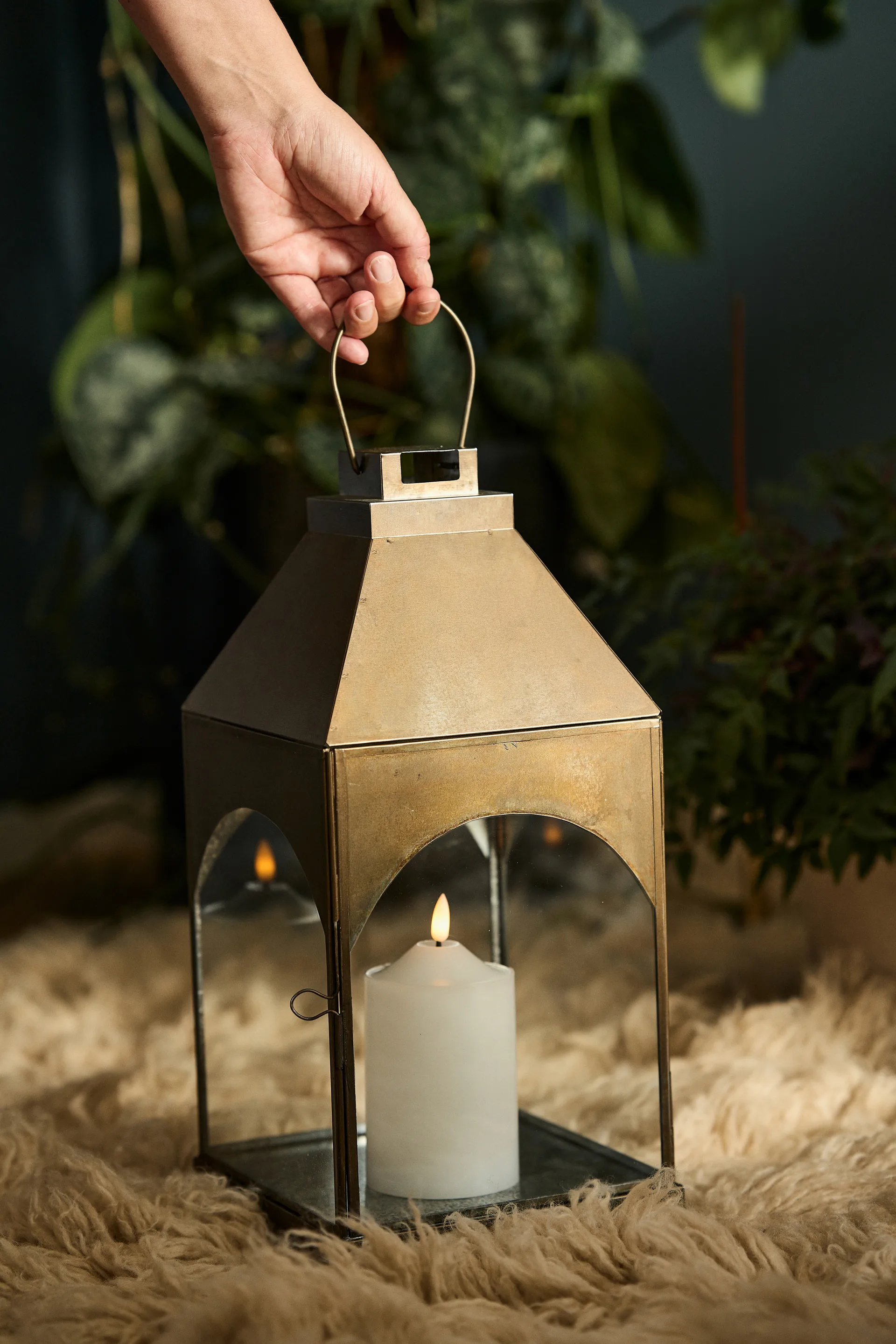 Bougie bloc LED Bright 15 cm, Blanc Scandi Essentials