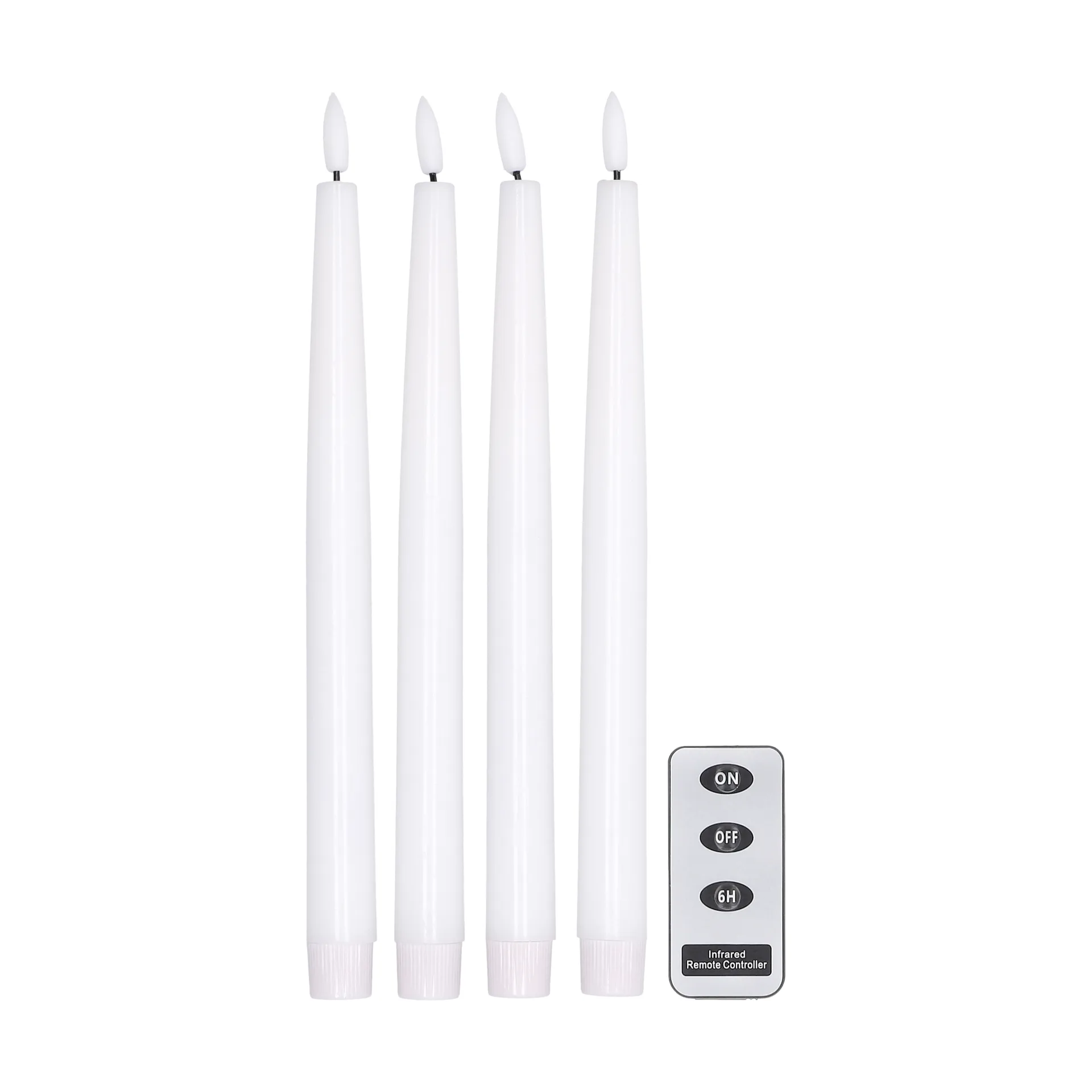 Bougie LED Bright 28,5 cm Lot de 4 avec télécommande, Blanc Scandi Essentials