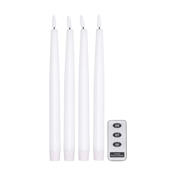 Bougie LED Bright 28,5 cm Lot de 4 avec télécommande - Blanc - Scandi Essentials