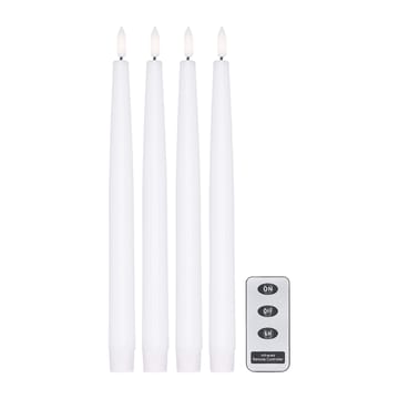 Bougie LED Bright 28,5 cm Lot de 4 avec télécommande - Blanc - Scandi Essentials