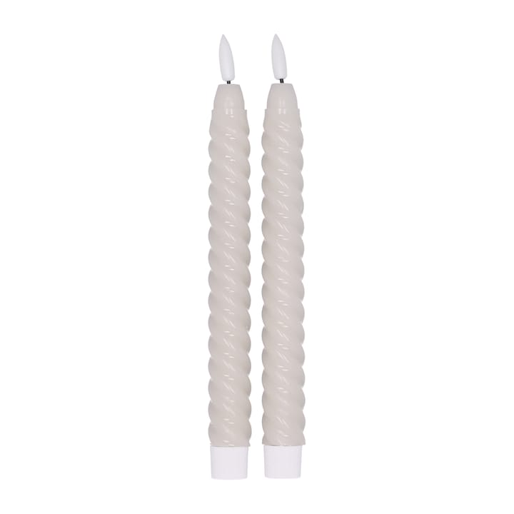 Bougie LED Twisted 25 cm Lot de 2 - Beige - Scandi Essentials