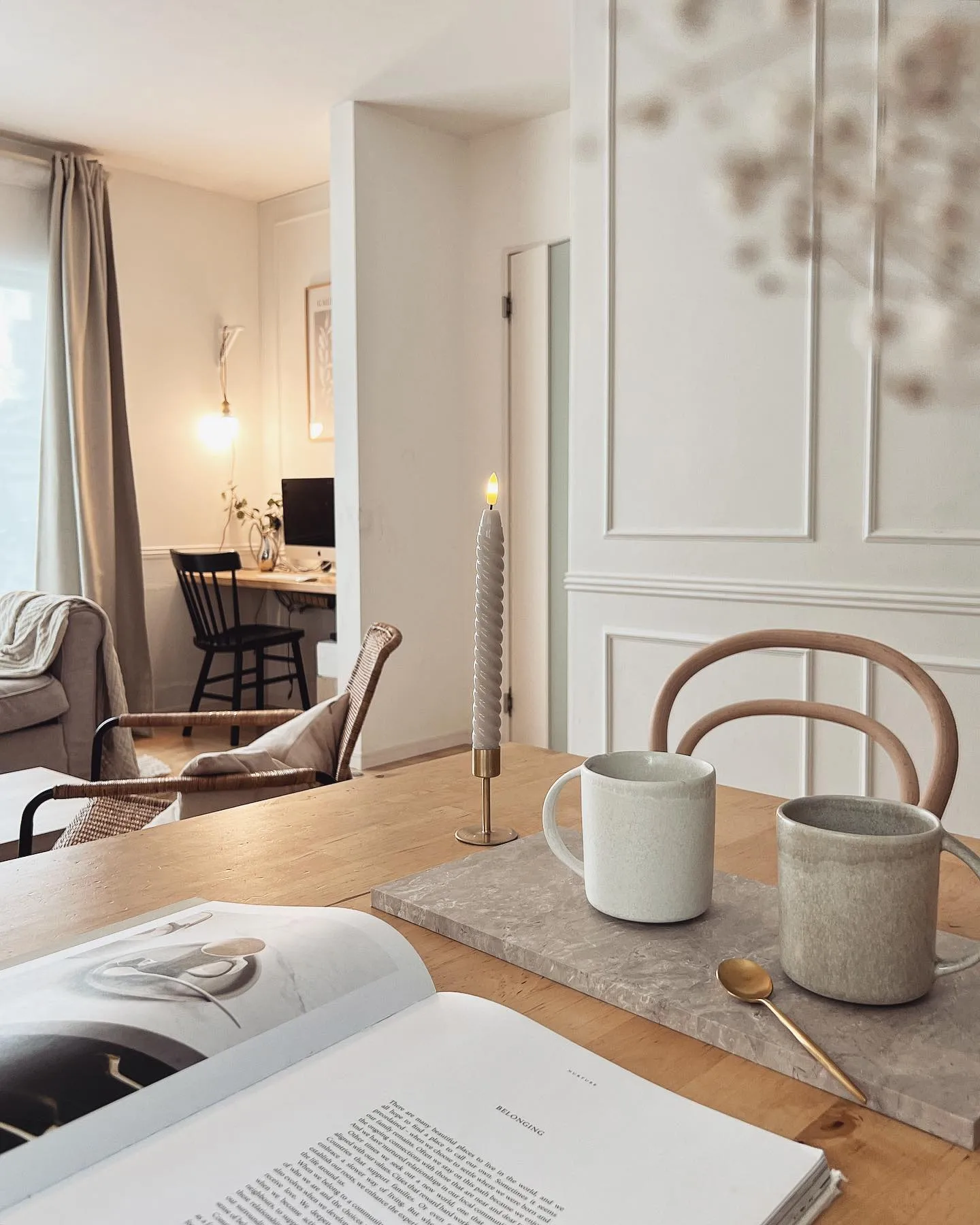 Bougie LED Twisted 25 cm Lot de 2, Beige Scandi Essentials