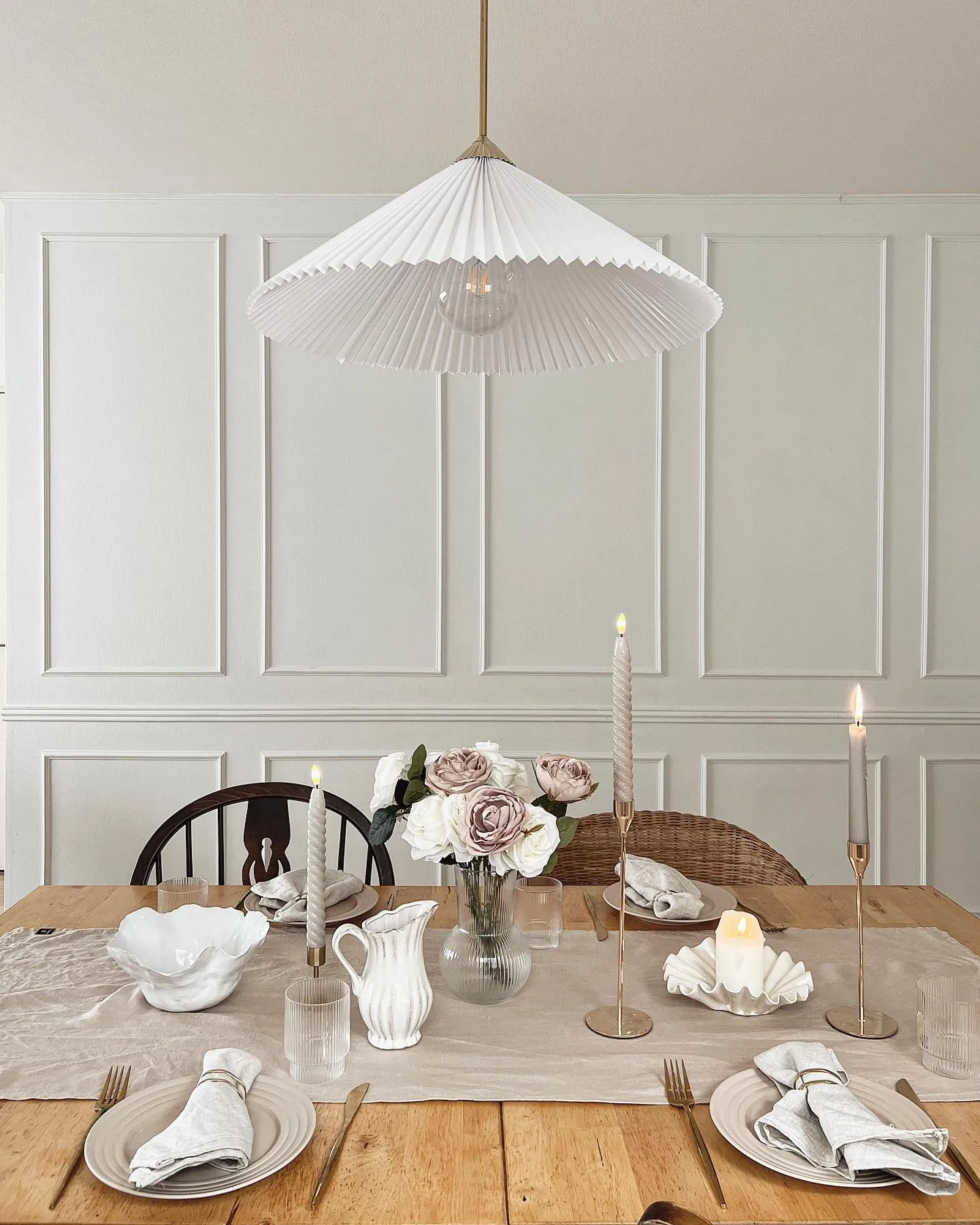 Bougie LED Twisted 25 cm Lot de 2, Beige Scandi Essentials