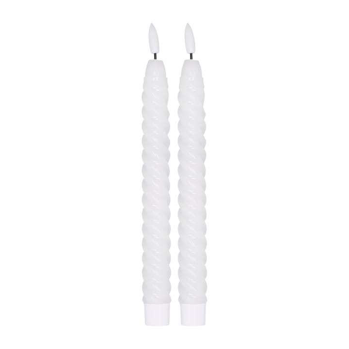 Bougie LED Twisted 25 cm Lot de 2 - Blanc - Scandi Essentials
