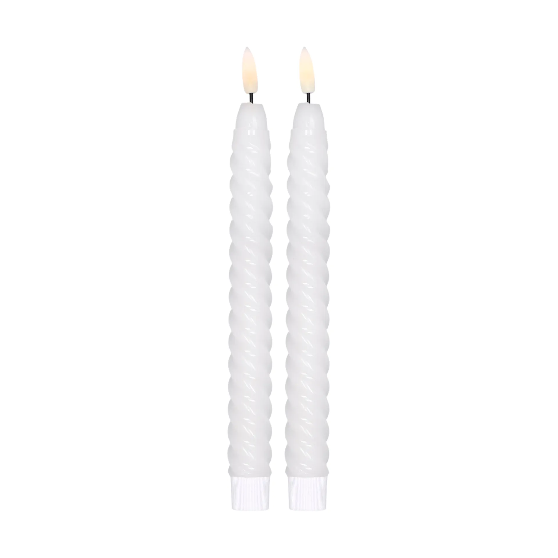 Bougie LED Twisted 25 cm Lot de 2, Blanc Scandi Essentials