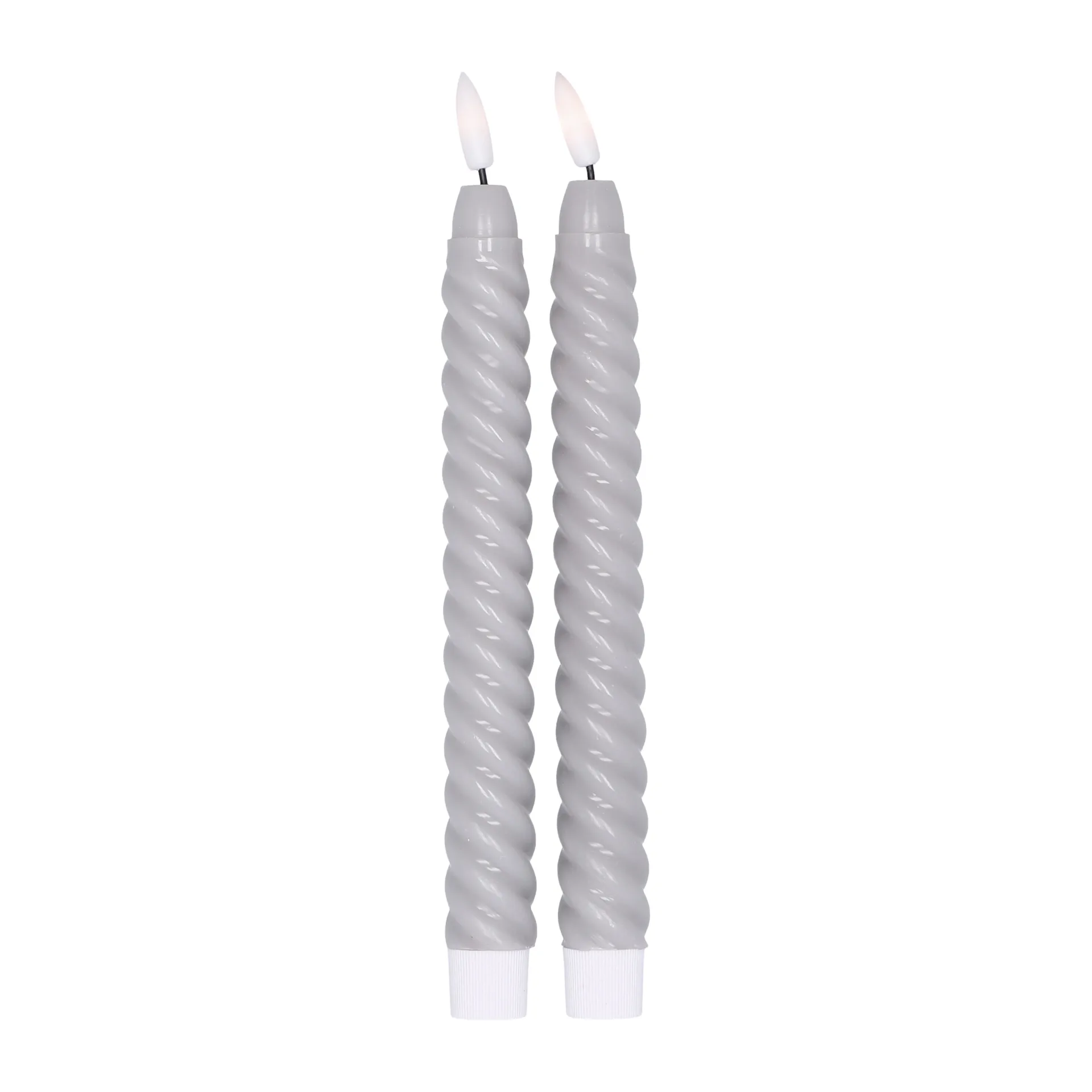 Bougie LED Twisted 25 cm Lot de 2, Gris Scandi Essentials