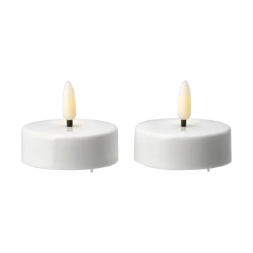 Bougies chauffe-plat Bright LED Ø5,8 cm lot de 2 - White - Scandi Essentials