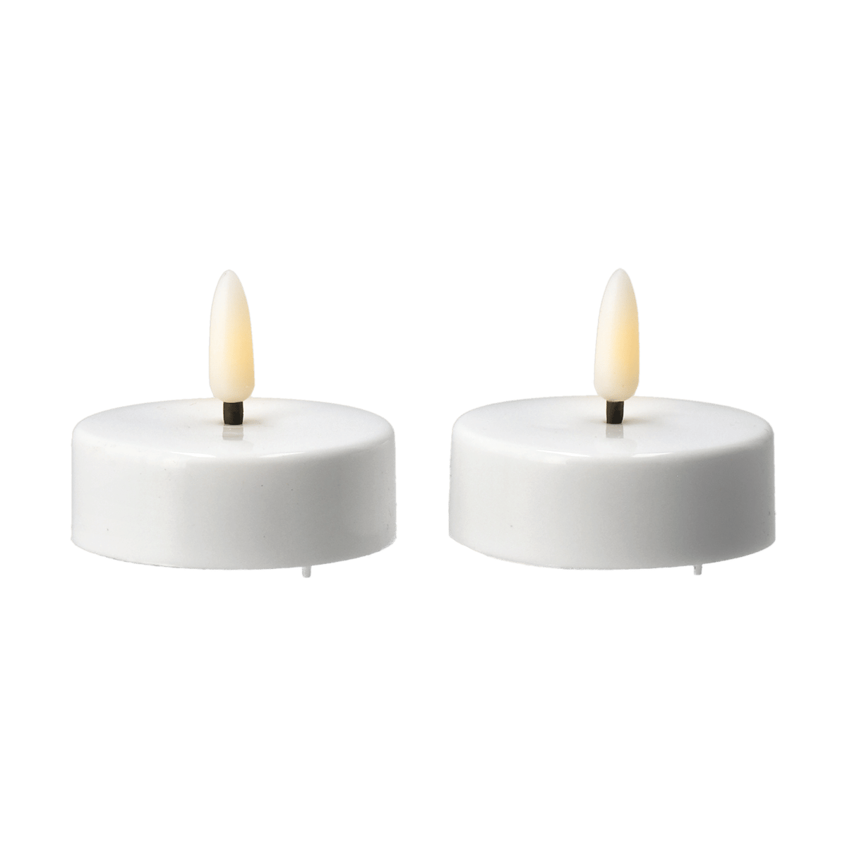 scandi essentials bougies chauffe-plat bright led ø5,8 cm lot de 2 white