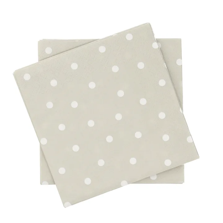 Fine dots serviette en papier - Blanc-beige, lot de 20, 33x33 cm - Scandi Essentials