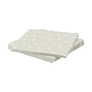 Fine dots serviette en papier - Blanc-beige, lot de 20, 33x33 cm - Scandi Essentials