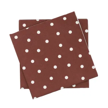 Fine dots serviette en papier - rouge vin-blanc, lot de 20, 33x33 cm - Scandi Essentials