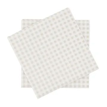 Fine grid serviette en papier - Blanc-beige, lot de 20, 33x33 cm - Scandi Essentials