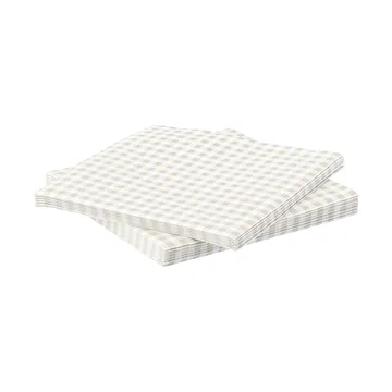 Fine grid serviette en papier - Blanc-beige, lot de 20, 33x33 cm - Scandi Essentials