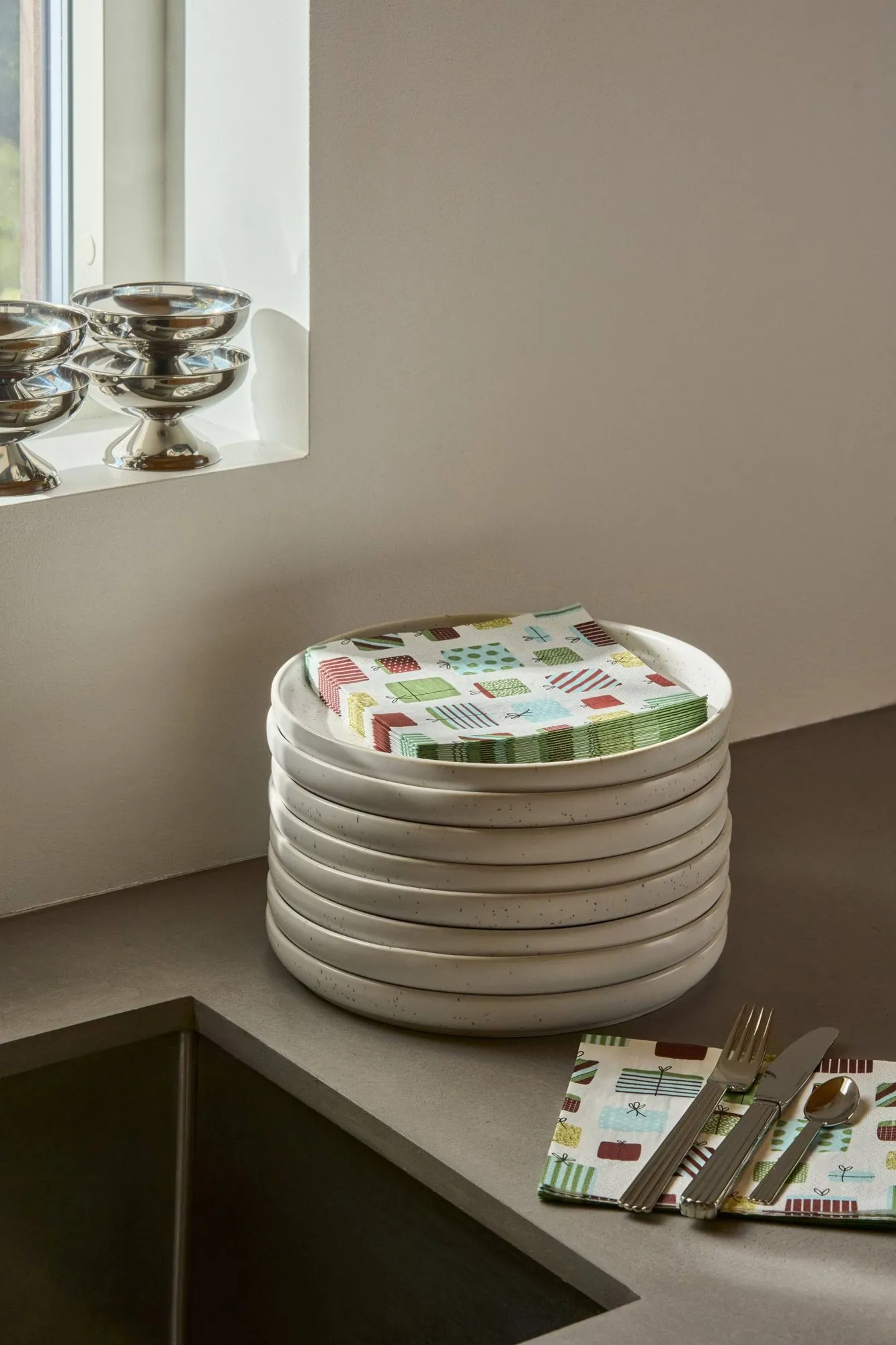 Gift serviette en papier, Multicolore, lot de 20, 33x33 cm Scandi Essentials