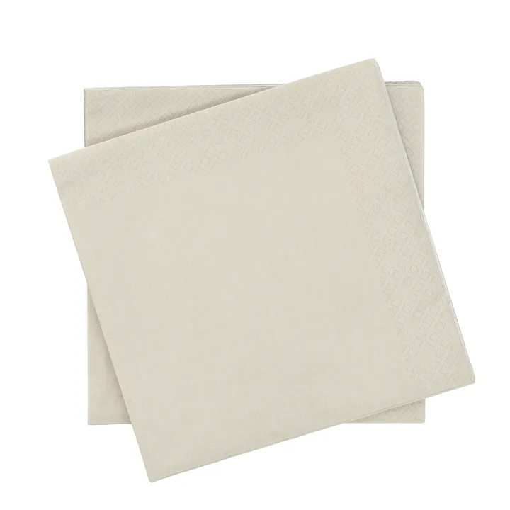 Plain serviette en papier - Beige, lot de 20, 40x40 cm - Scandi Essentials