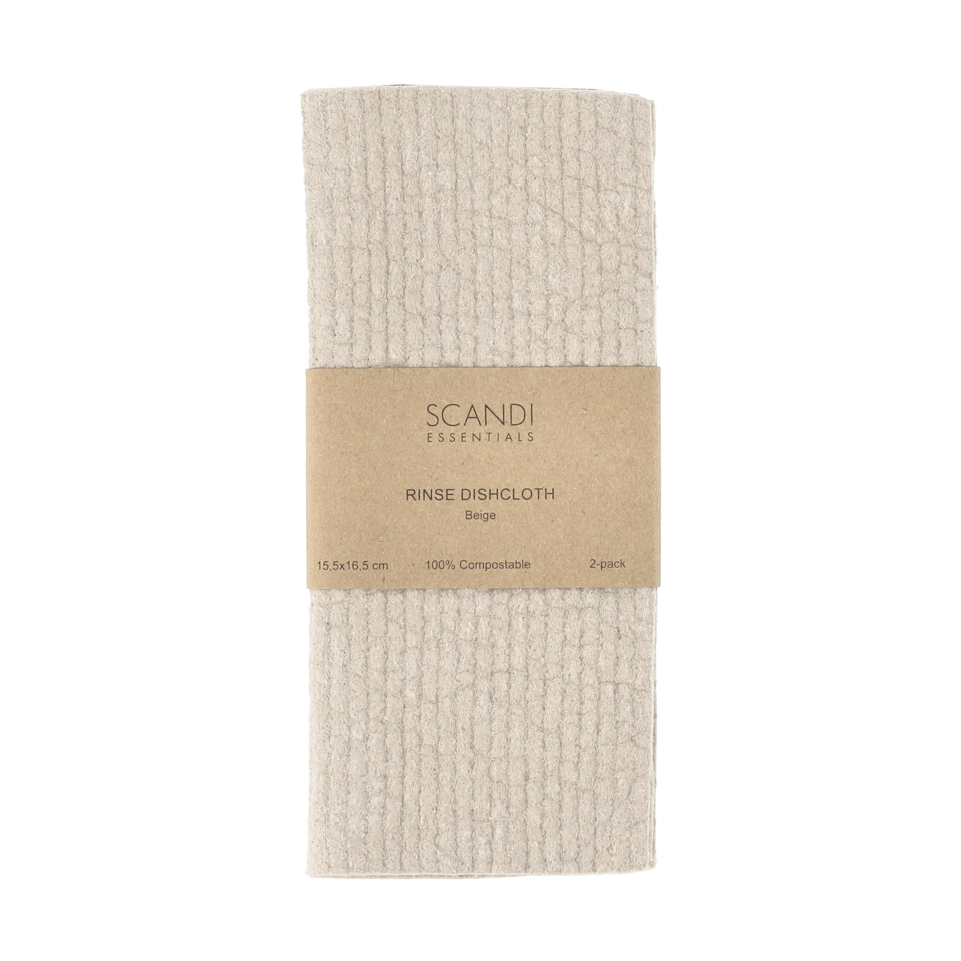 Rinse chiffonette, Beige, lot de 2 Scandi Essentials