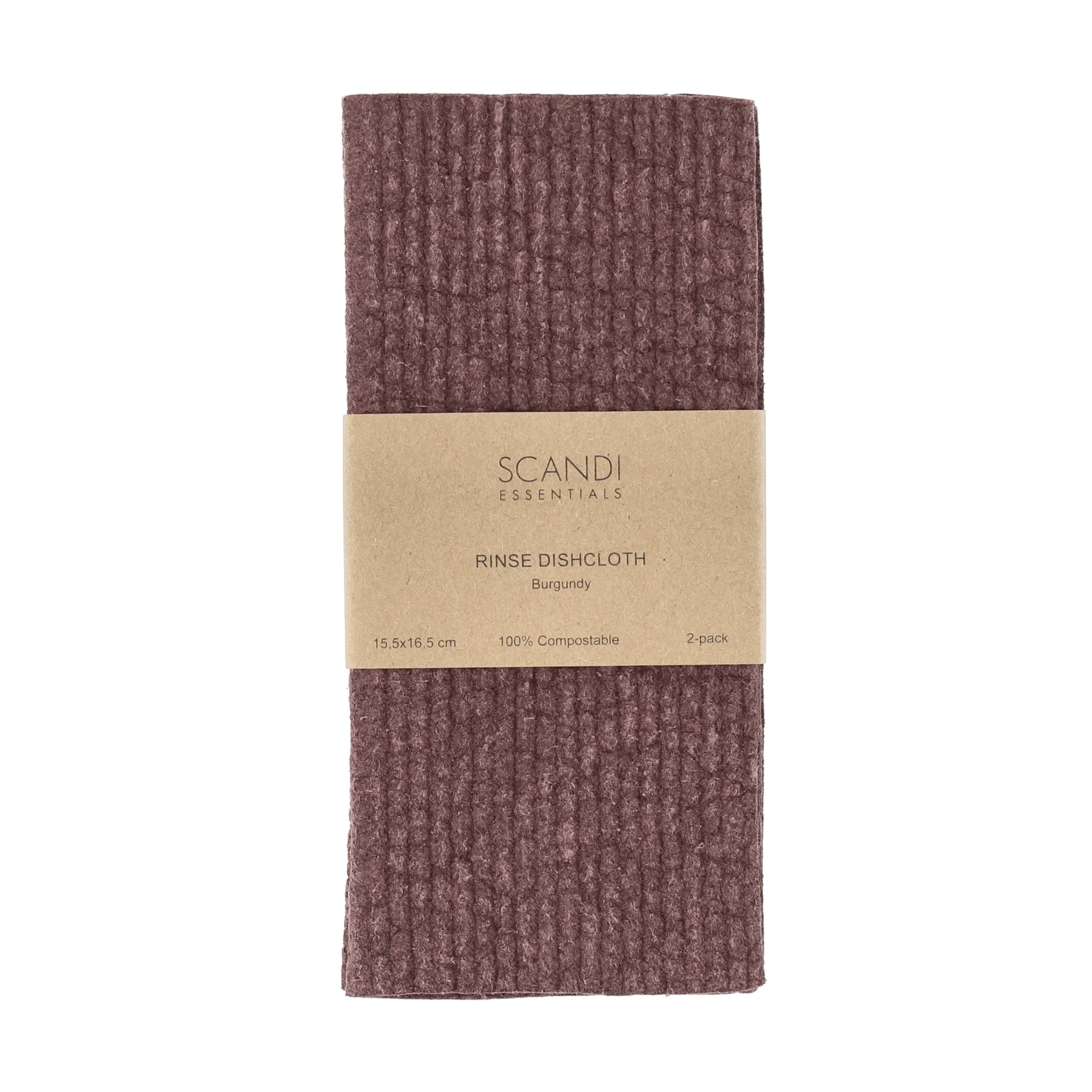 Rinse chiffonette, Burgundy, lot de 2 Scandi Essentials