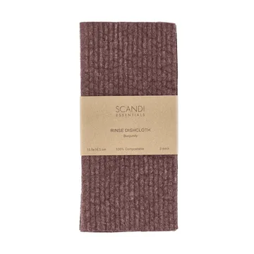 Rinse chiffonette - Burgundy, lot de 2 - Scandi Essentials