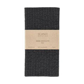 Rinse chiffonette - Noir, lot de 2 - Scandi Essentials