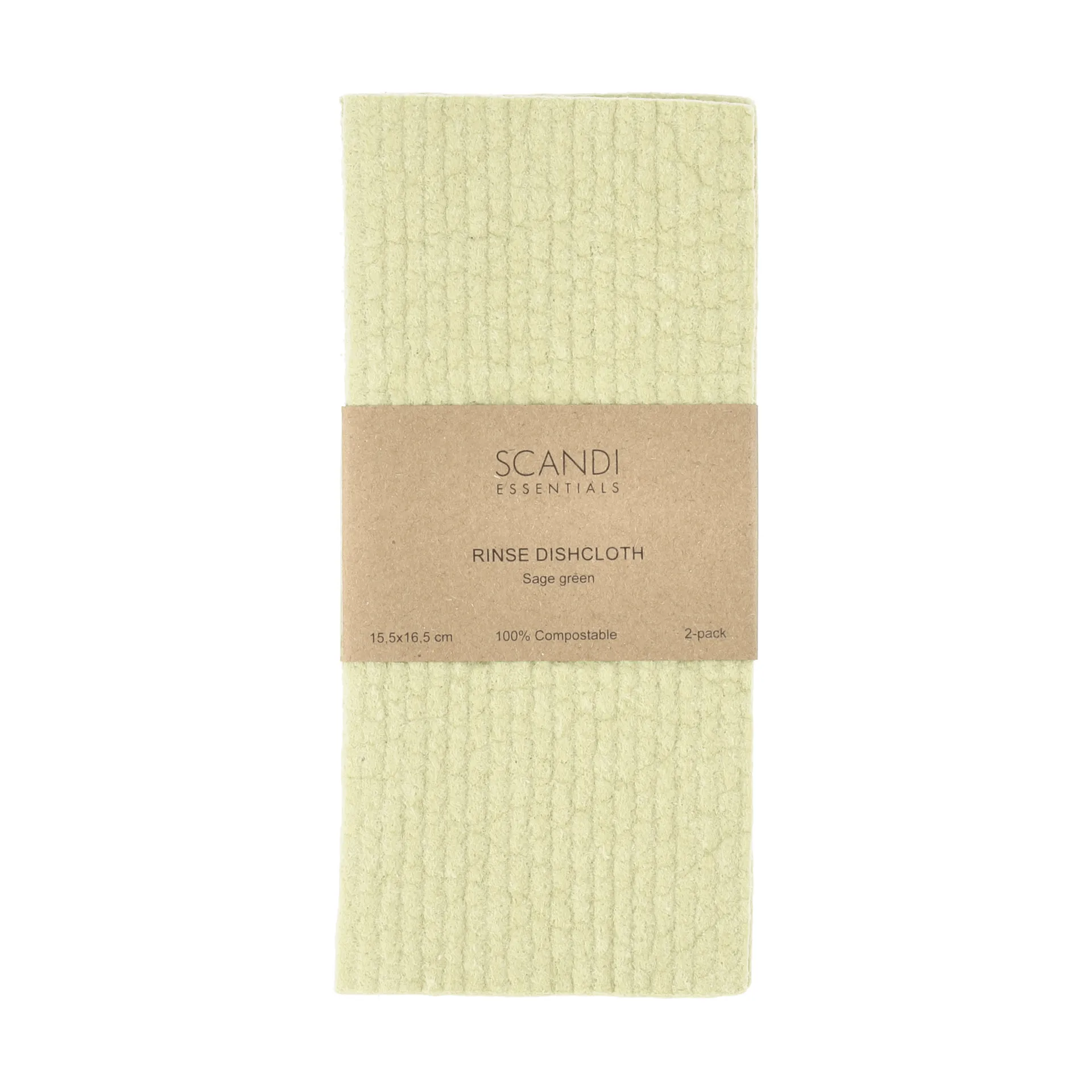 Rinse chiffonette, vert sauge, lot de 2 Scandi Essentials