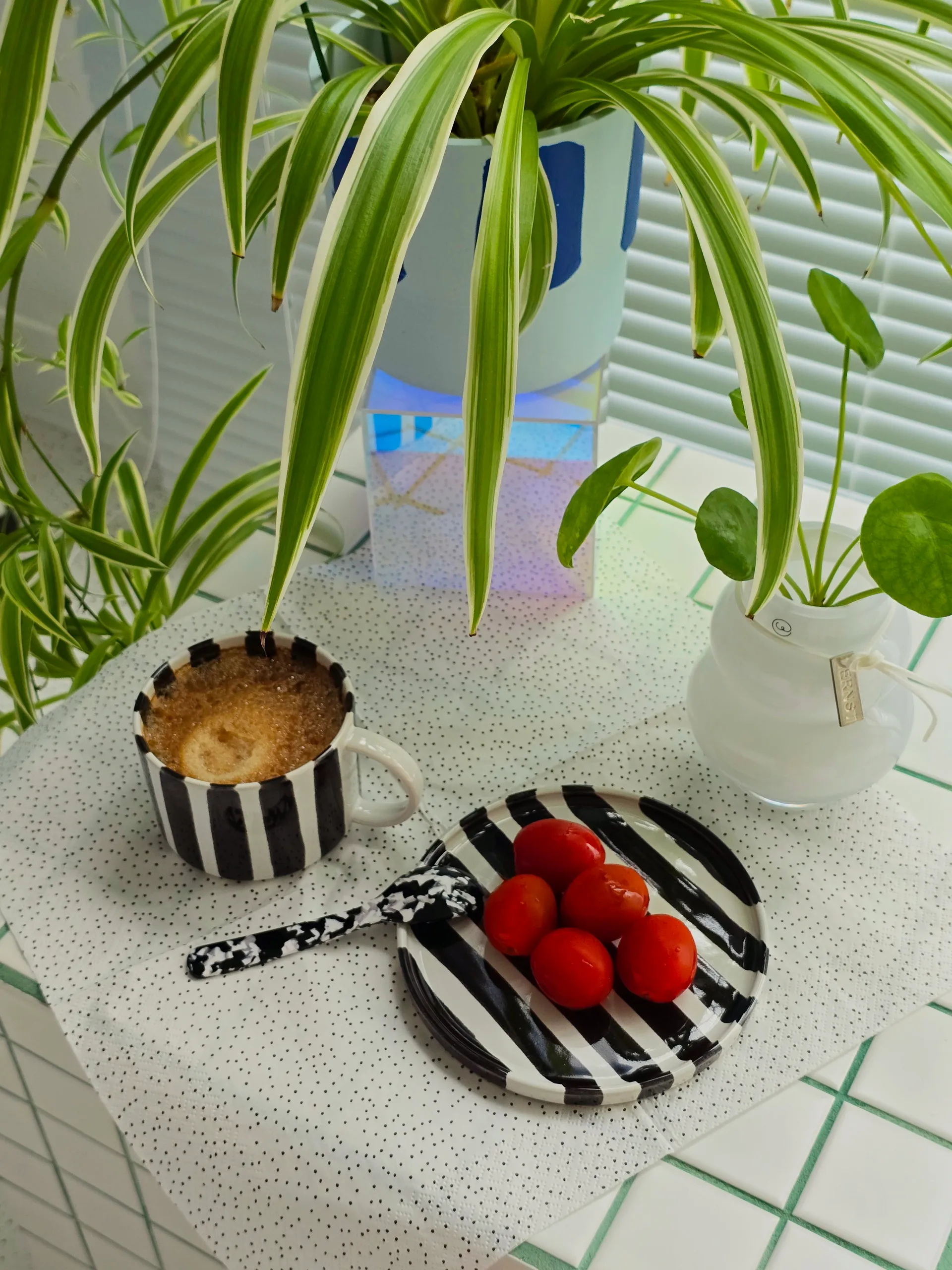 Serviette de table Grain 33x33 cm lot de 20, blanc-noir Scandi Essentials