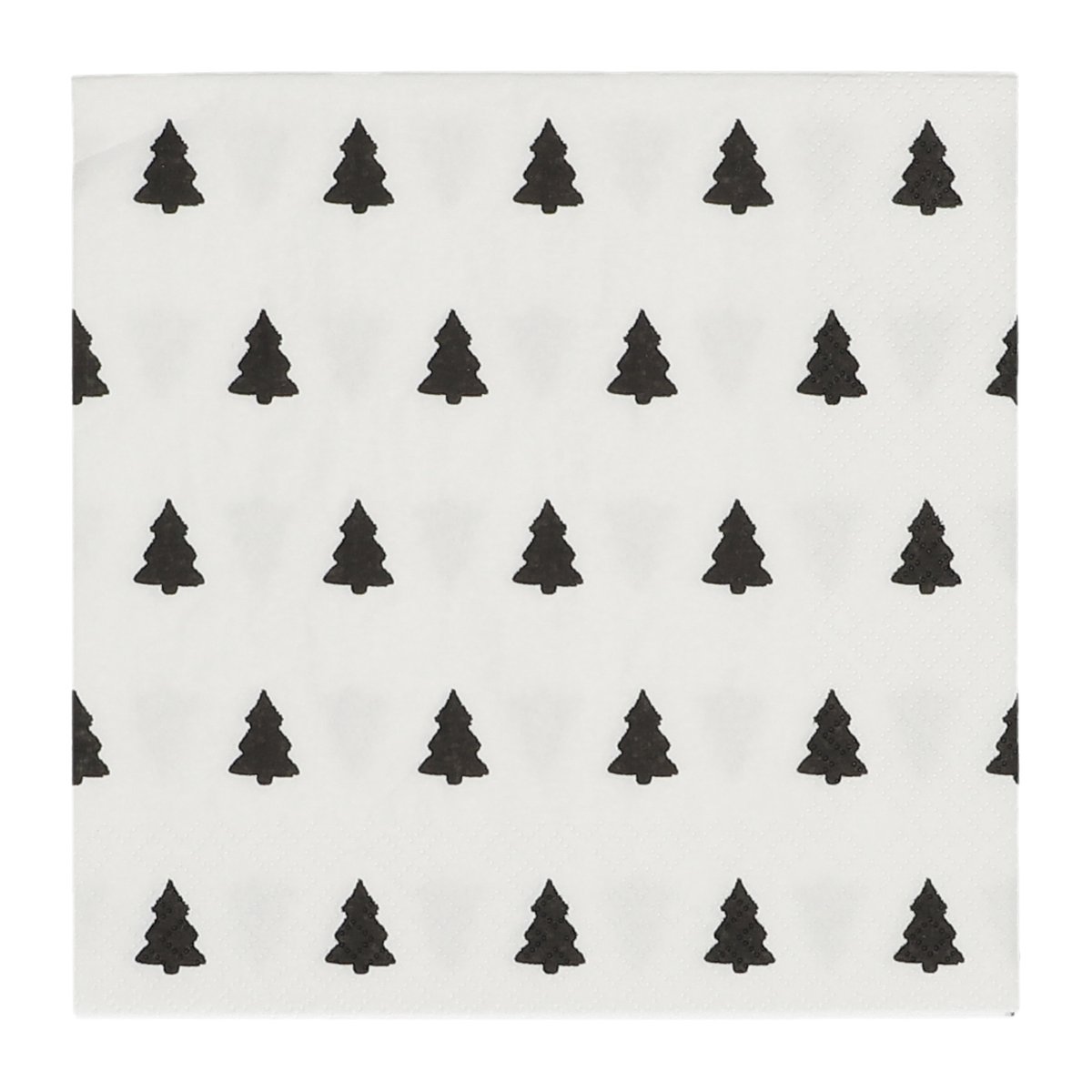 Scandi Essentials Serviette de table Linen trees 33x33 cm lot de 20 noir-blanc