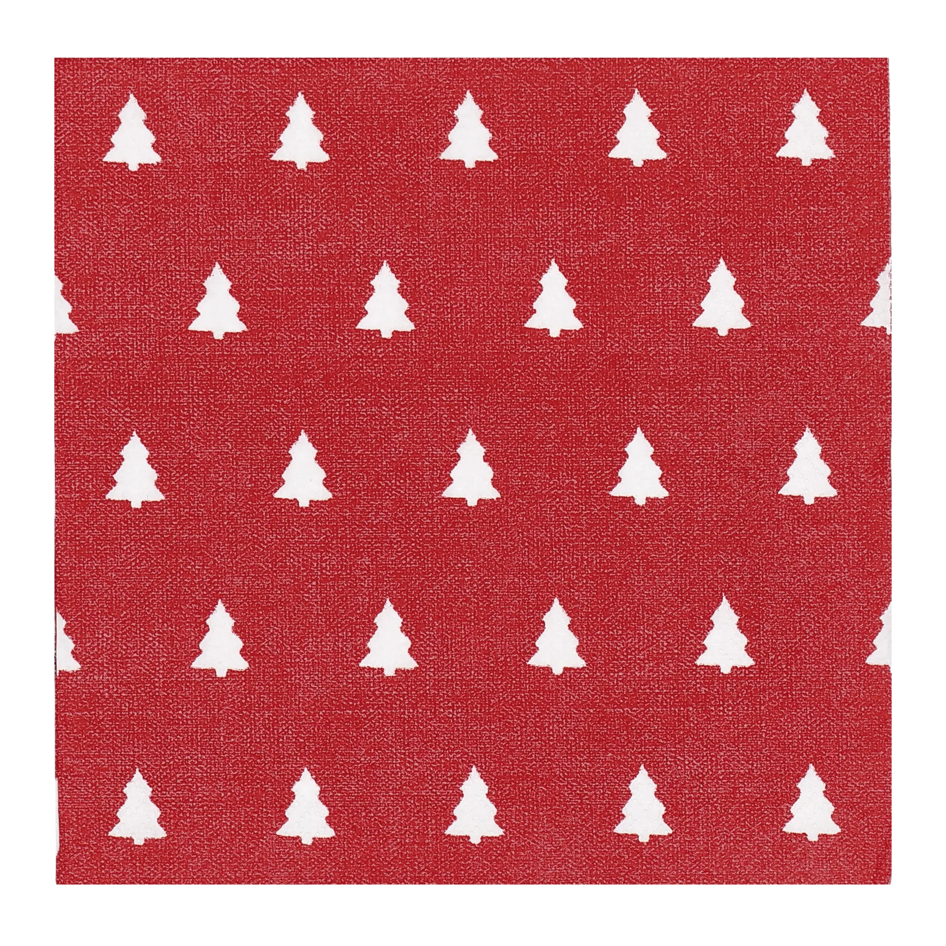 Serviette de table Linen trees 33x33 cm lot de 20, Red Scandi Essentials