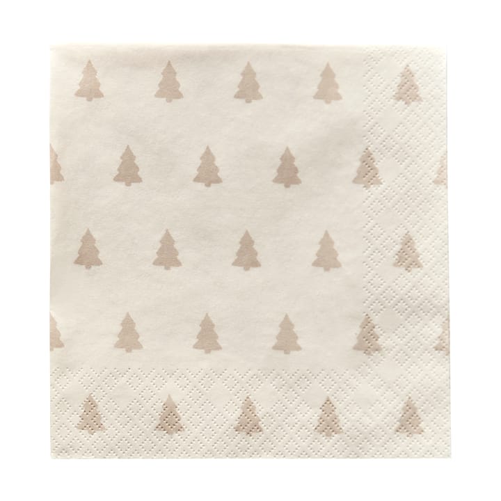 Serviette de table Linen trees 33x33 cm lot de 20 - sable - Scandi Essentials