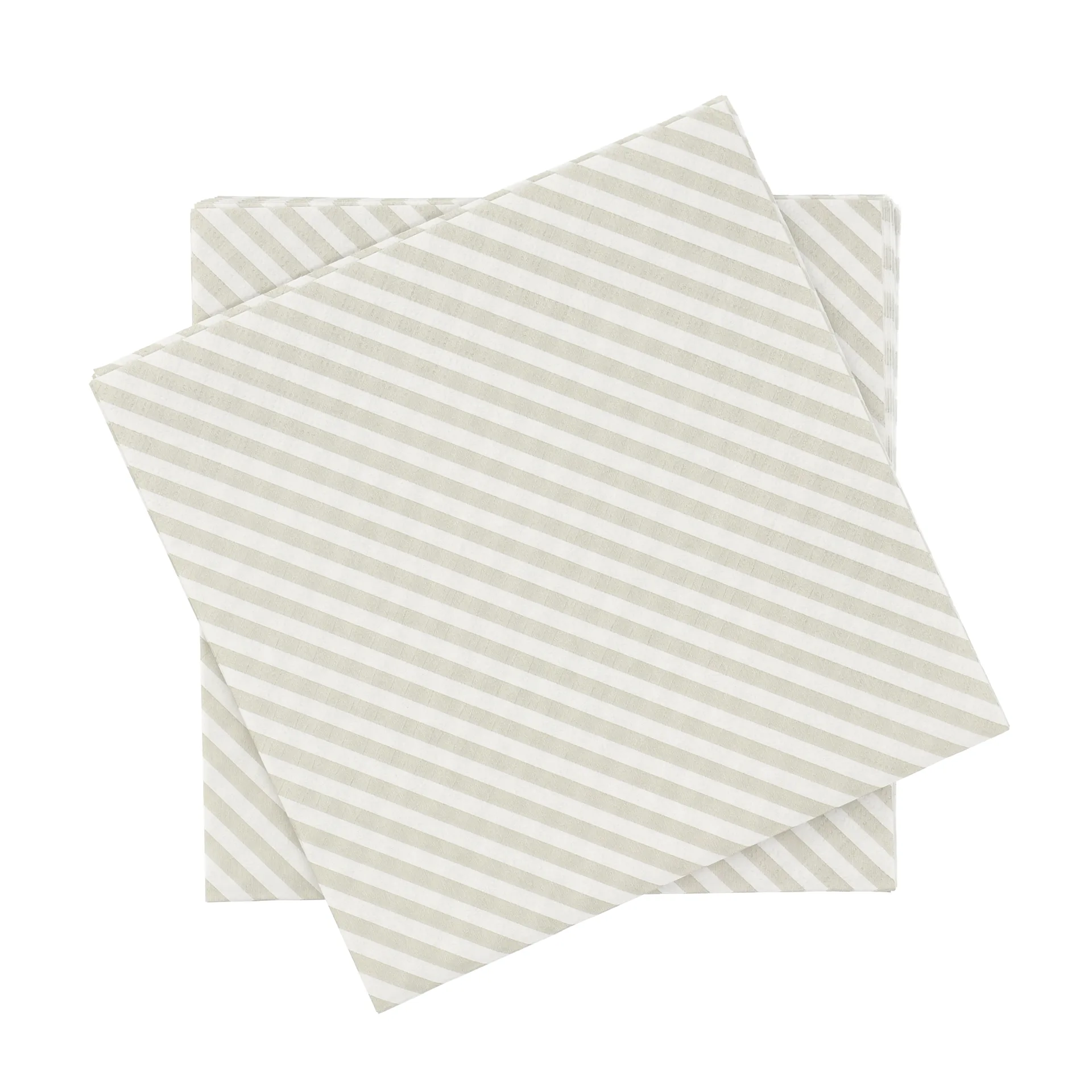 Serviette en papier à fines rayures, Blanc-beige, lot de 20, 33x33 cm Scandi Essentials