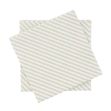 Serviette en papier à fines rayures - Blanc-beige, lot de 20, 33x33 cm - Scandi Essentials