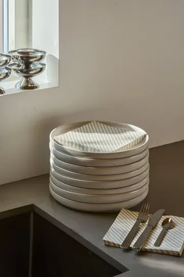 Serviette en papier à fines rayures - Blanc-beige, lot de 20, 33x33 cm - Scandi Essentials
