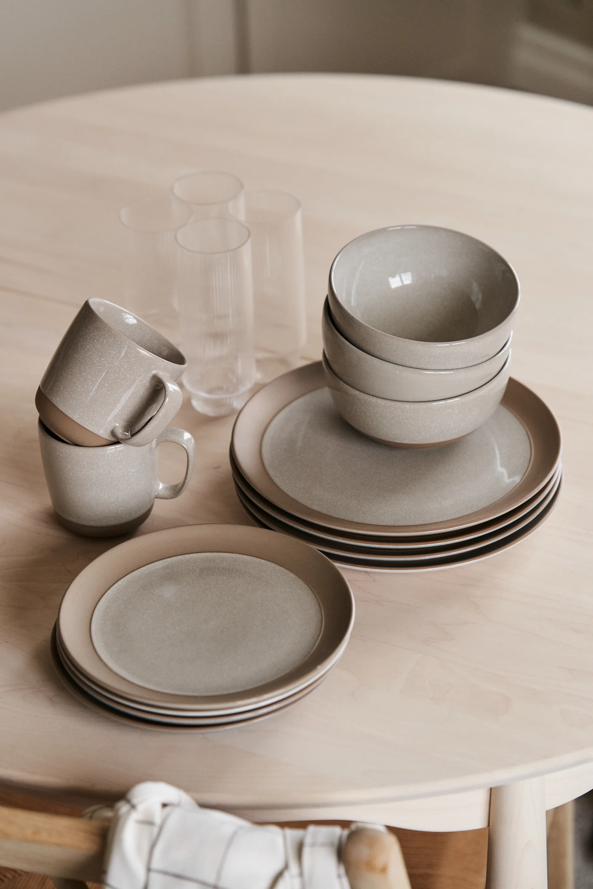 Assiette à dessert Fossil Ø21 cm, Beige Scandi Living