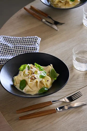 Assiette à pasta Terra - Noir en grès, Ø22,5 cm - Scandi Living