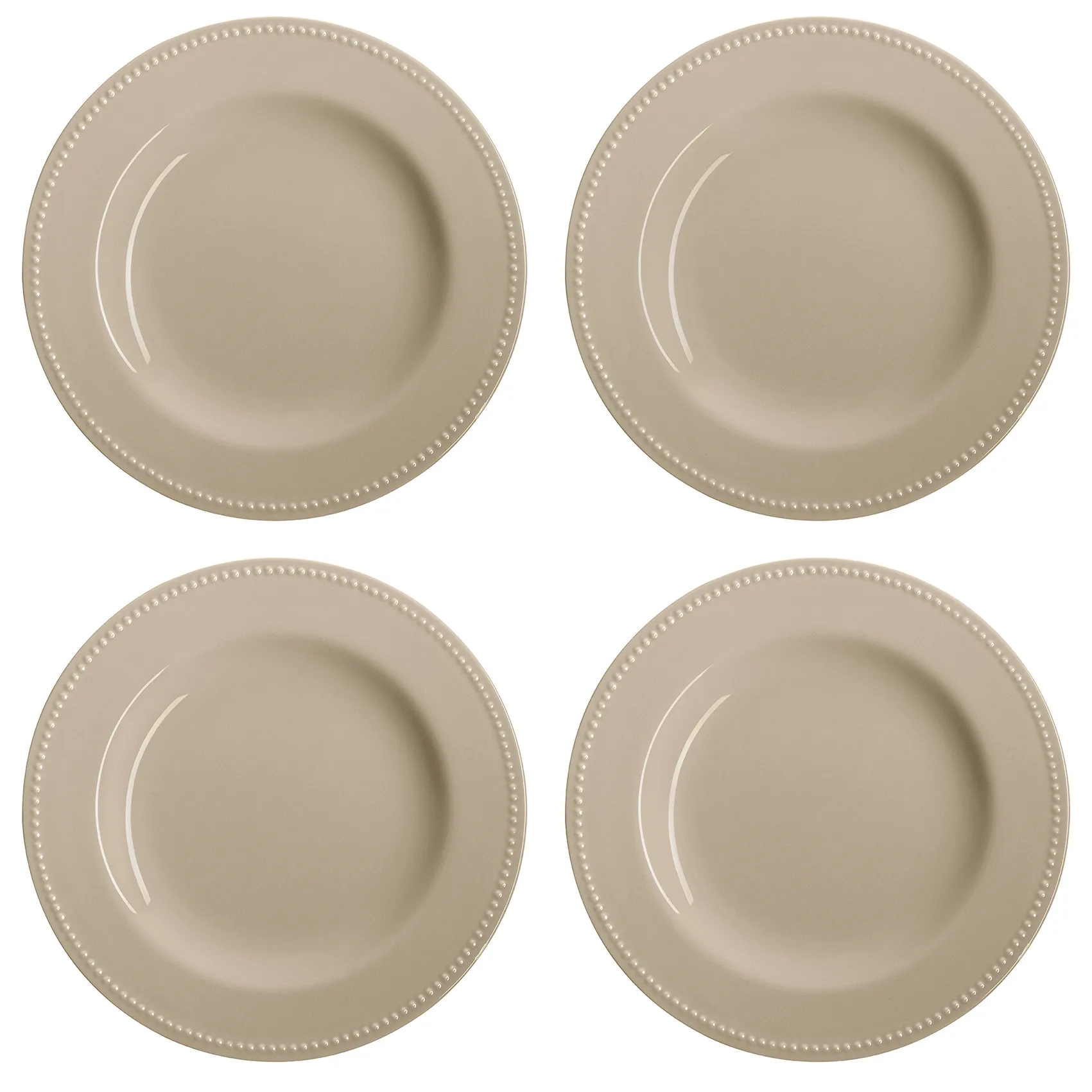 Assiette Dots 28cm Lot de 4, Beige Scandi Living