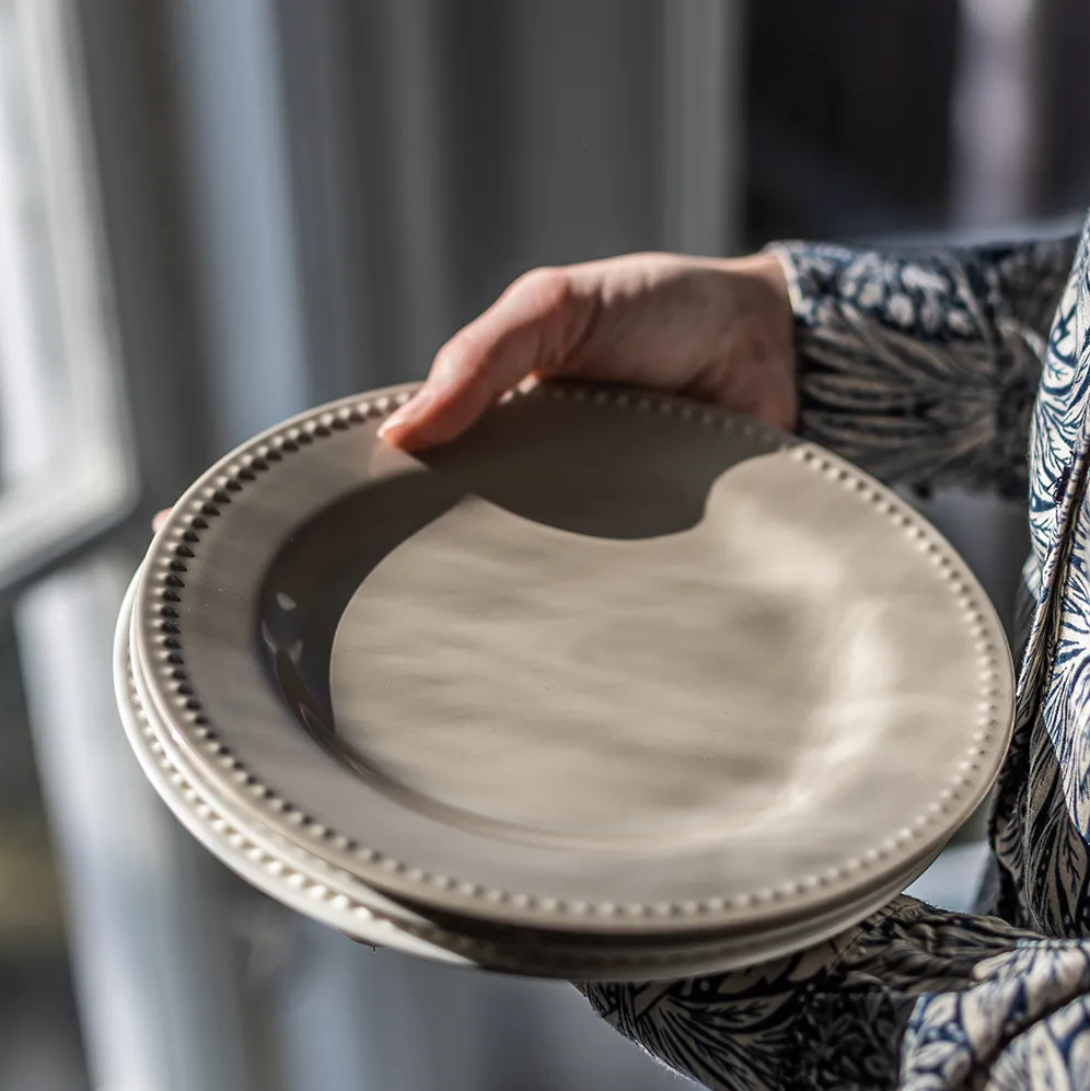 Assiette Dots 28cm Lot de 4, Beige Scandi Living