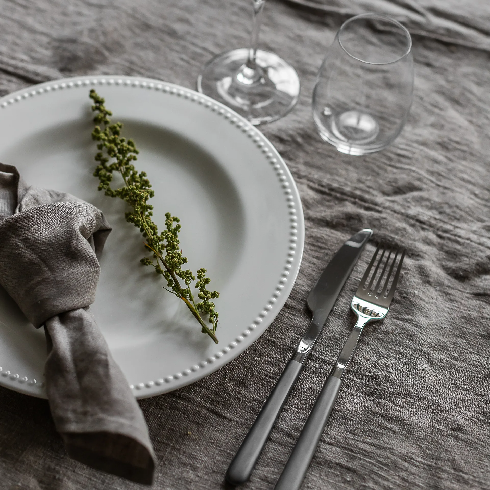 Assiette Dots 28cm Lot de 4, Blanc cassé Scandi Living