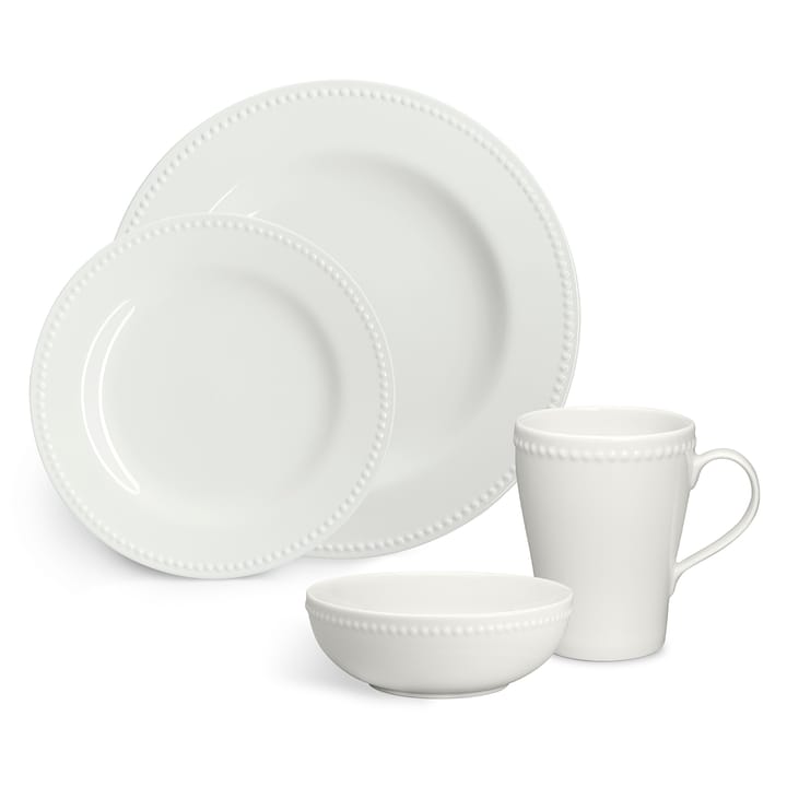 Assiette Dots 28cm Lot de 4 - blanc - Scandi Living