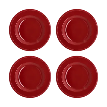 Assiette Dots 28cm Lot de 4 - Rouge - Scandi Living