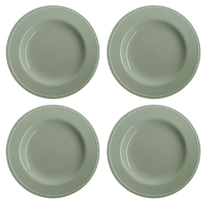 Assiette Dots 28cm Lot de 4 - vert - Scandi Living