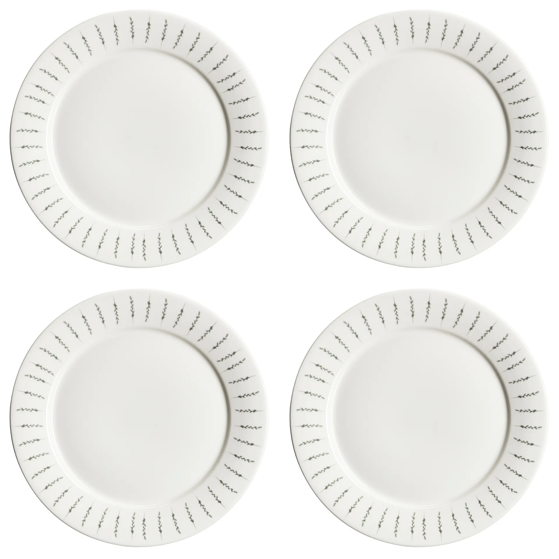 Assiette Fårsvingel 28cm Lot de 4, blanc Scandi Living