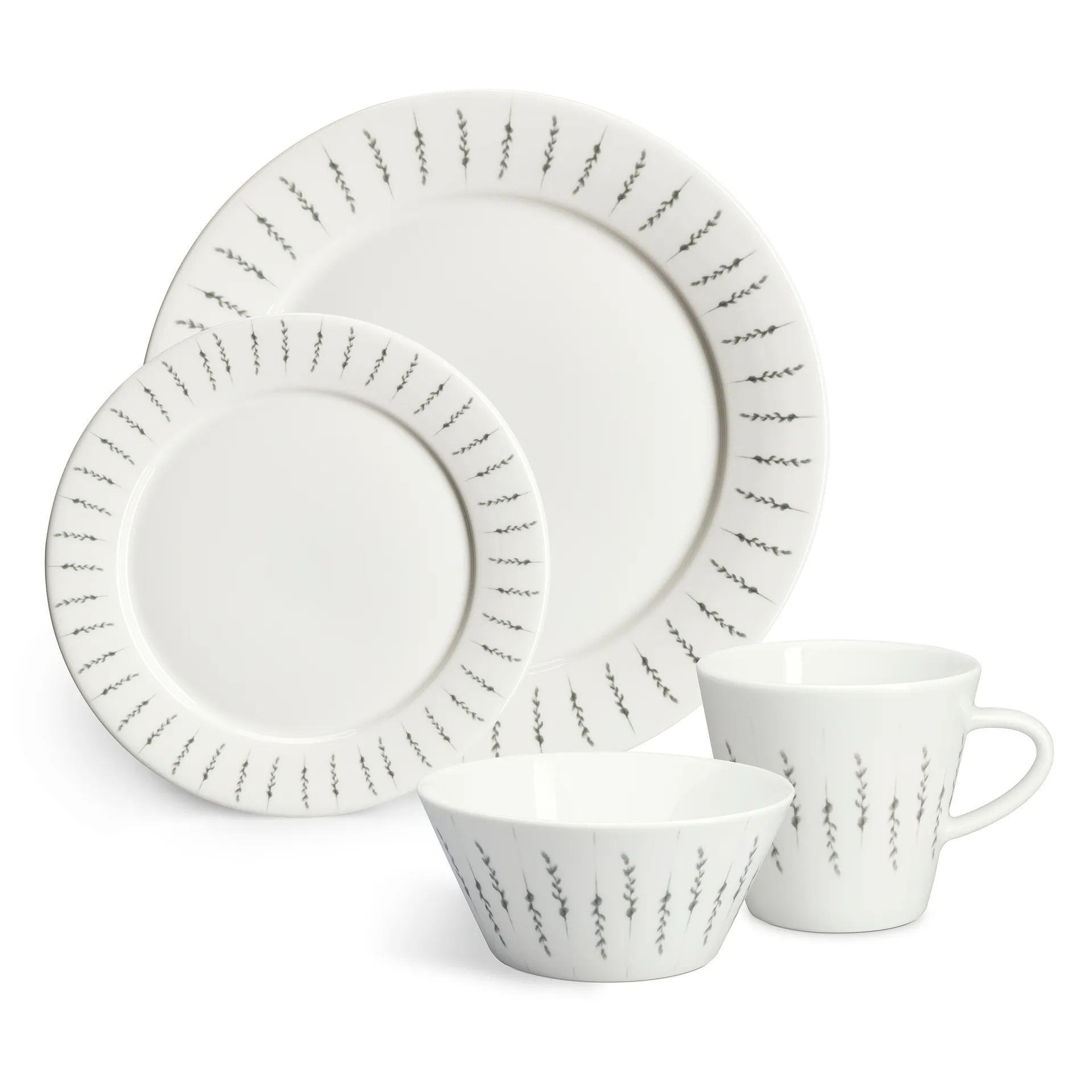 Assiette Fårsvingel 28cm Lot de 4, blanc Scandi Living